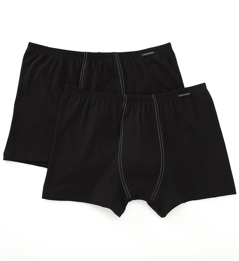 Schiesser 205222 Cotton Stretch Shorts - 2 Pack (Black)