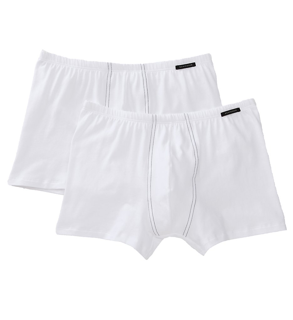 Schiesser 205222 Cotton Stretch Shorts - 2 Pack (White)