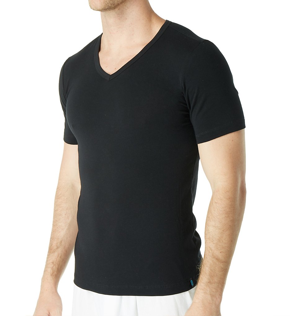 Schiesser 205429 95/5 V-Neck T-Shirt (Black)