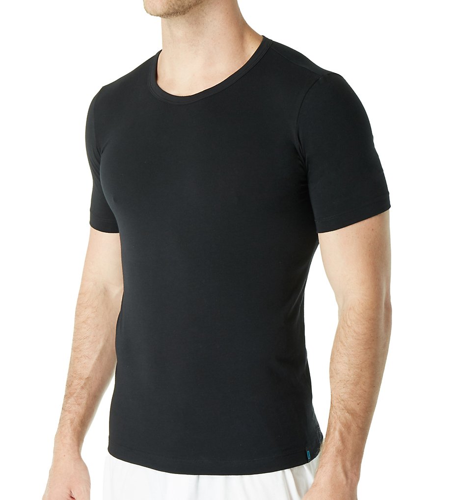 Schiesser 205430 95/5 Crew Neck T-Shirt (Black)