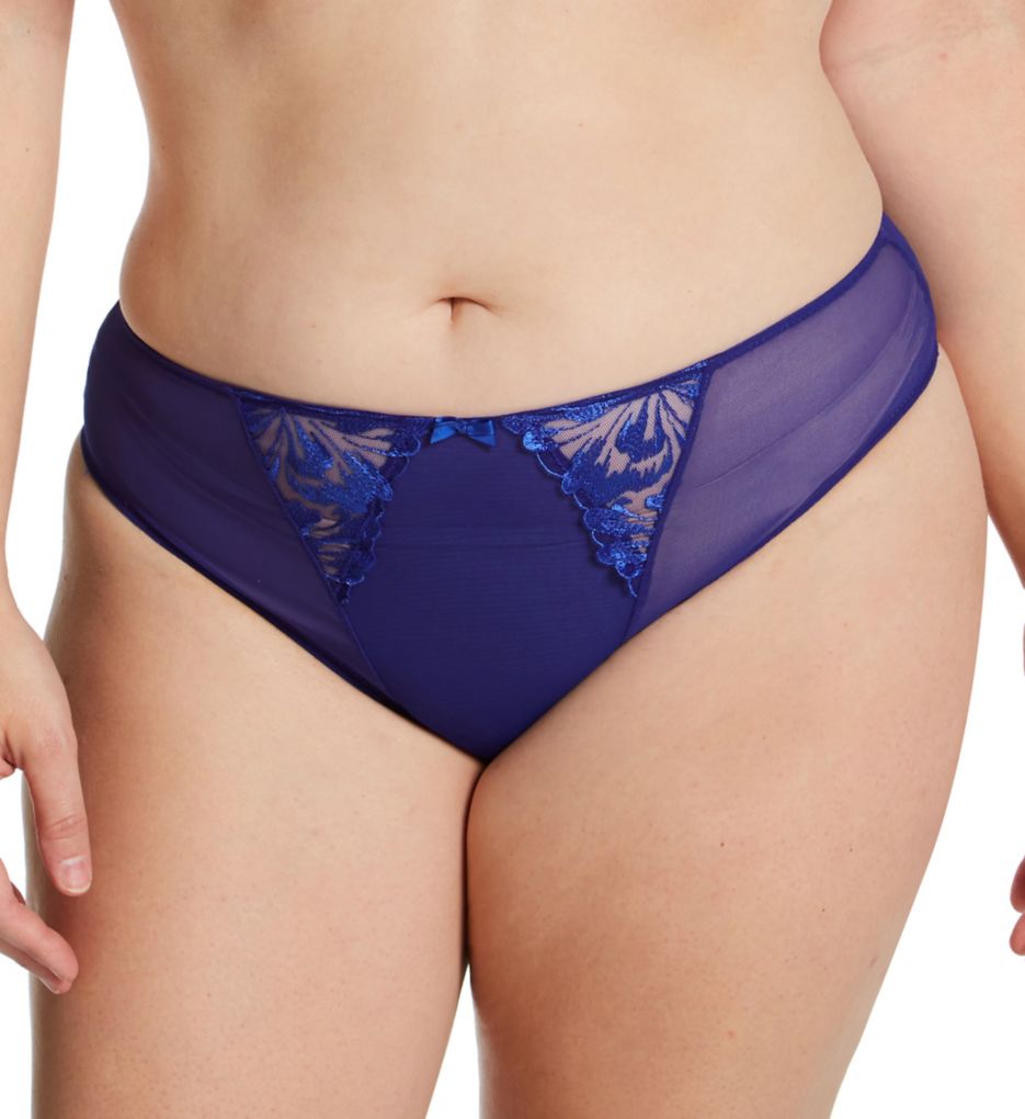 Plus Size Navy Blue Lace Back High Waisted Knickers