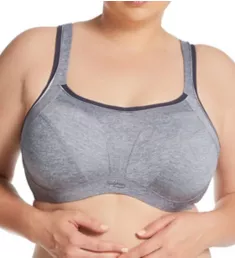 Plus Size Underwire Sports Bra CHARCOAL MARL 34E