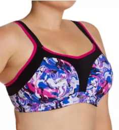 Plus Size Underwire Sports Bra Liquid Waves 34H