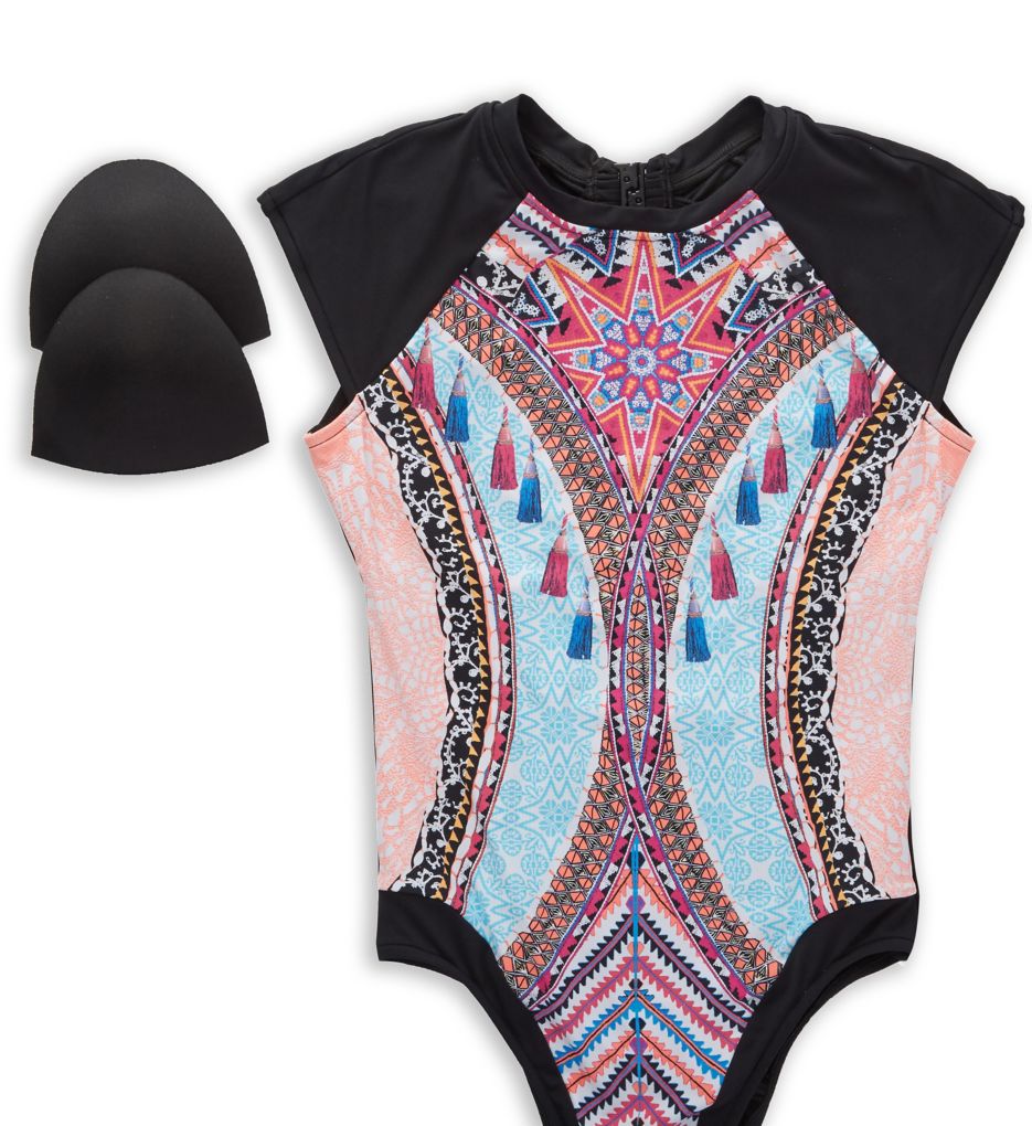 Sahara Nights Cap Sleeve One Piece Swimsuit-cs2