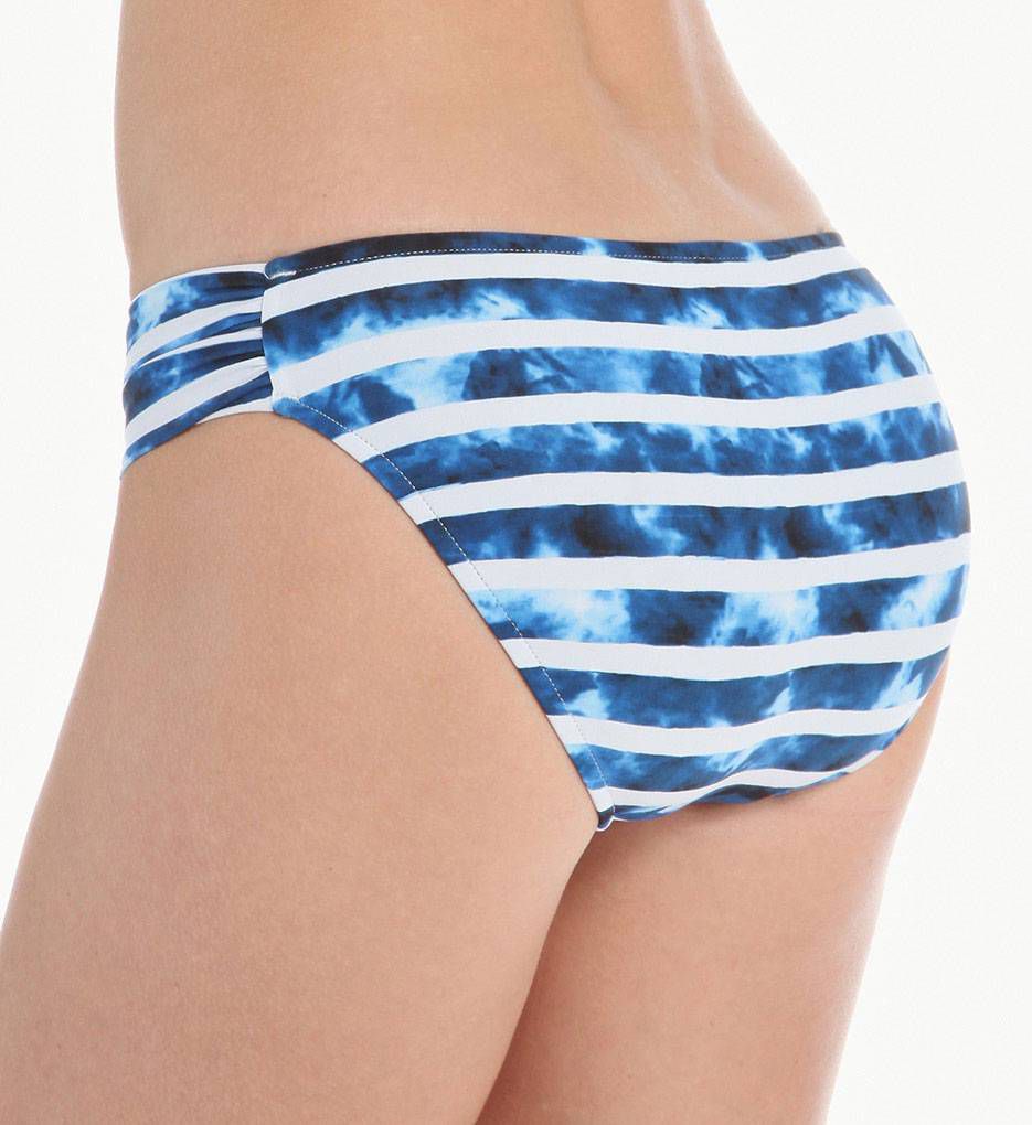 Inked Stripe Ruched Side Swim Bottom