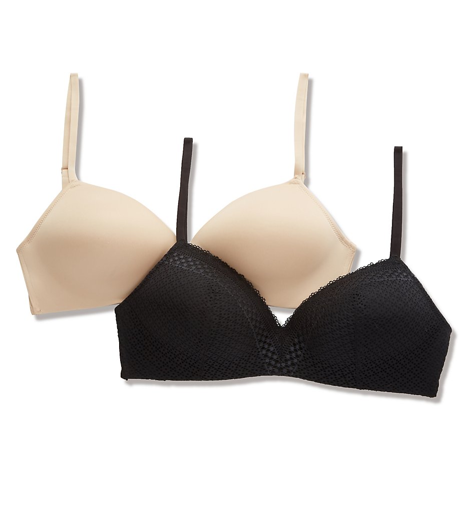 Self Expressions - Self Expressions SE0583 Convertible Wireless Bra - 2 Pack (Black/Latte Lift 40DD)