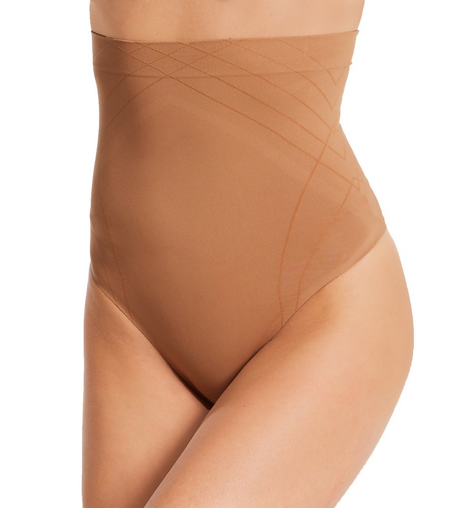 Self Expressions : Self Expressions SES079 Feel Good Fashion High Waisted Thong (Caramel XL)