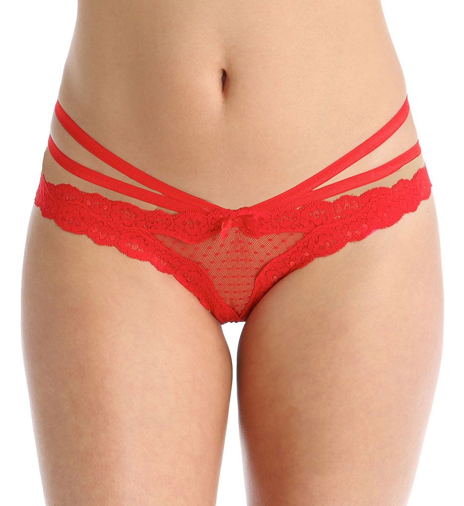 Lacy Line Plus Size Sexy Lace Open Crotch Tanga Panties (1x/2x