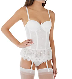 Victorian Lace Bustier And Thong Set White S