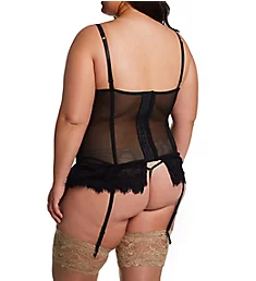 Plus Victorian Lace Bustier And Thong Set Royal 1X-2X