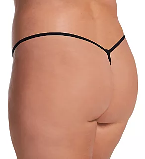 Plus Tina Split Crotch Lace Thong Black O/S Plus