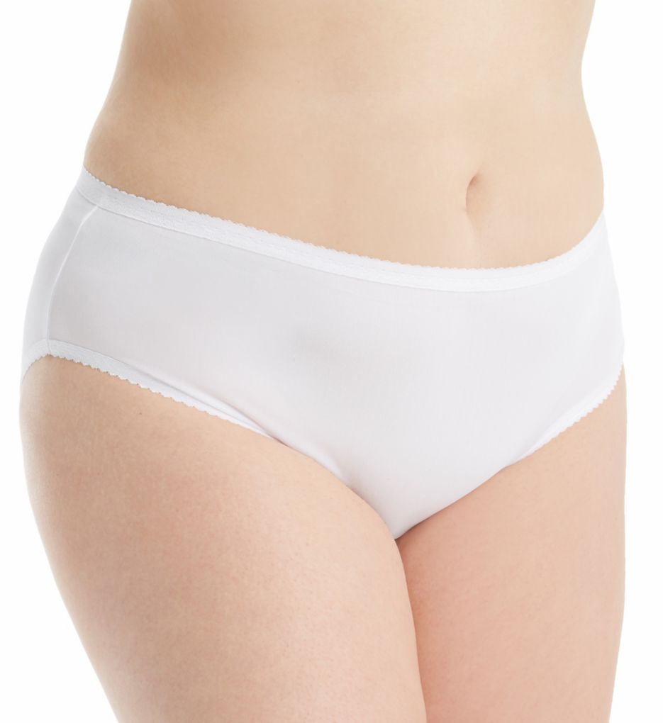 Shadowline Women's Plus Size Spandex Hipster Panty in White | Size 2XL | HerRoom.com