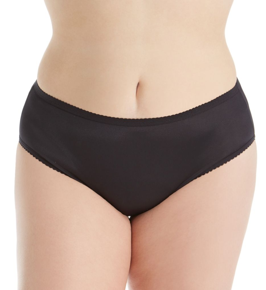 Shadowline Women's Hidden Elastic Nylon Hipster Panty 3-Pack