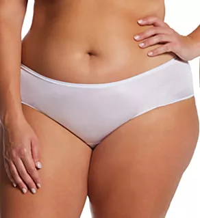 Plus Nylon Hidden Elastic Hipster Panty White 8