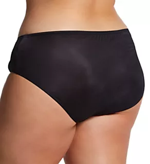 Plus Nylon Hidden Elastic Hipster Panty Black 8
