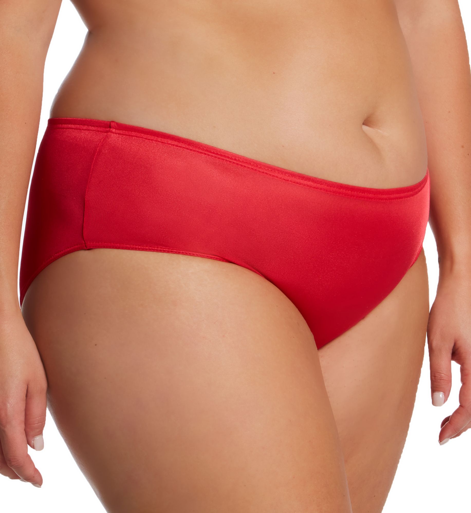 Shadowline Plus Nylon Hidden Elastic Hipster Panty Red 8  - Image 1