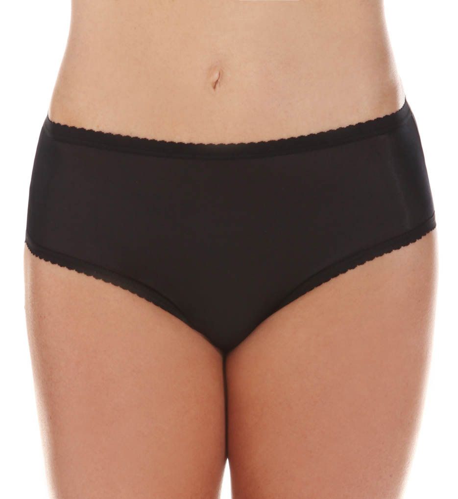 Shadowline Women's Plus-Size Panties-Hi Cut Nylon Brief (3 Pack