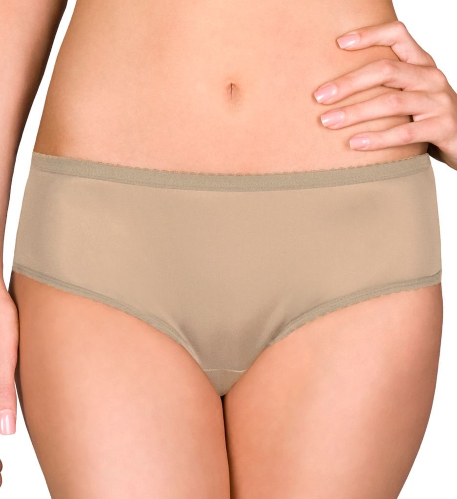 Shadowline Women's Nylon Classics Hipster Panty in Beige | Size 6 | HerRoom.com