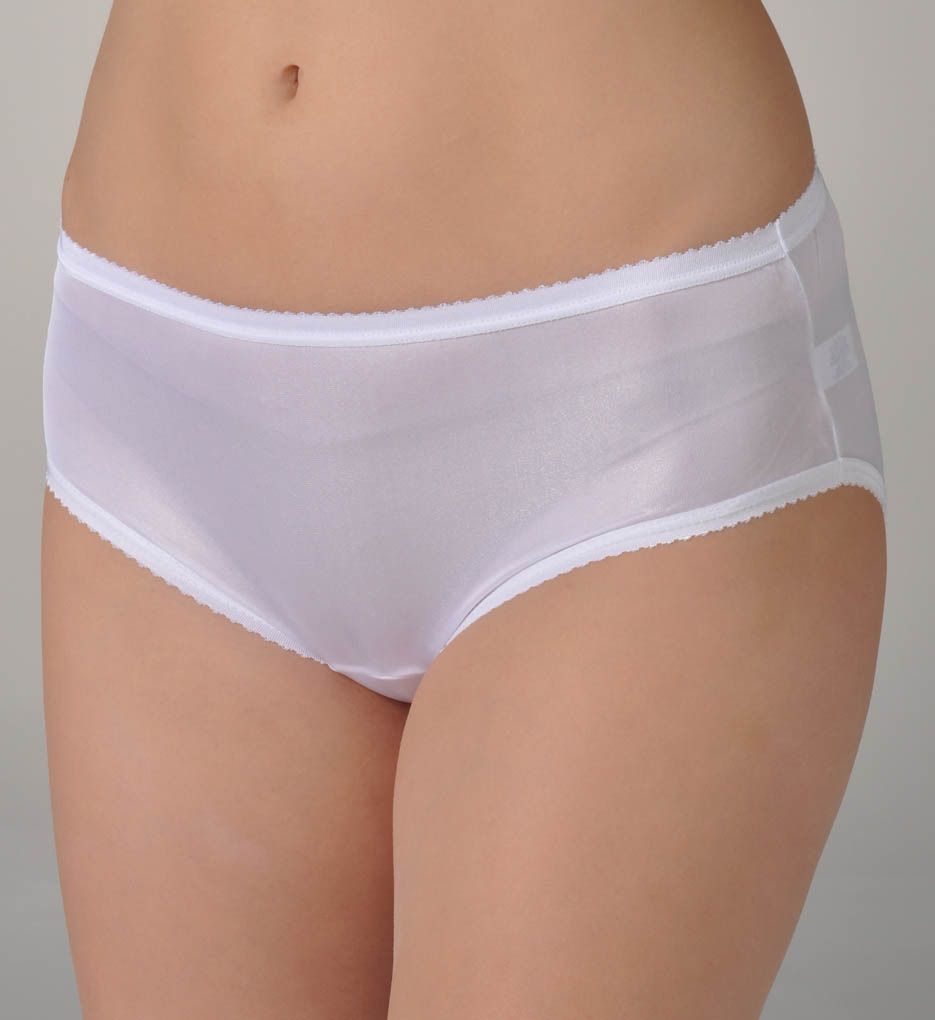 Shadowline Women's Plus-Size Panties-Low Rise Nylon Brief (3 Pack