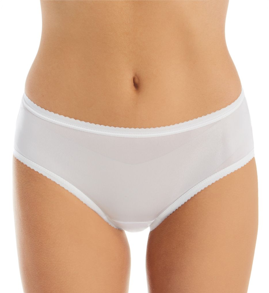 Women's Shadowline 17842P Plus Size Nylon Hi-Leg Brief Panty (White 8) 