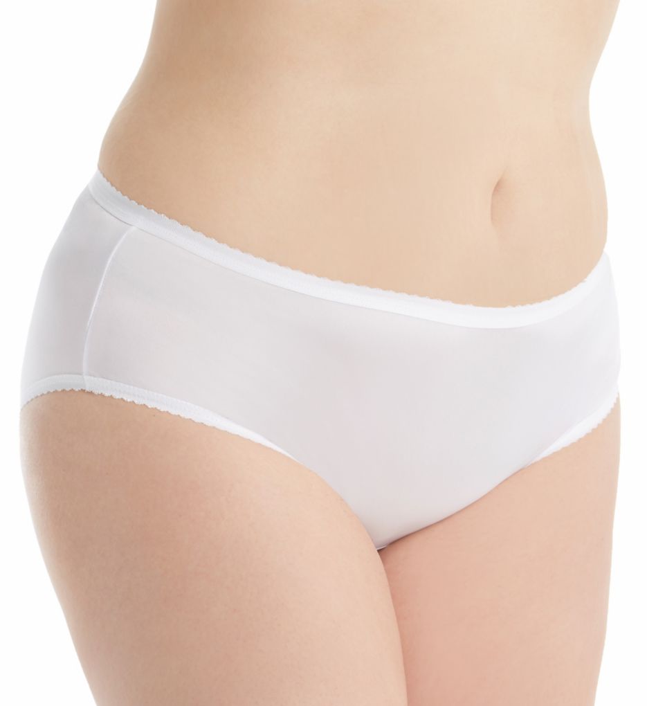 Shadowline (1340986): Shadowline 11042P Plus Size Nylon Classics Hipster Panty (White 9)