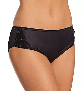 Plus Size Nylon Hipster Panty With Lace Black 8