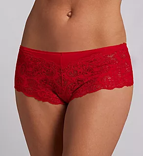 Plus Silhouette Lace Cheeky Panty Red 1X
