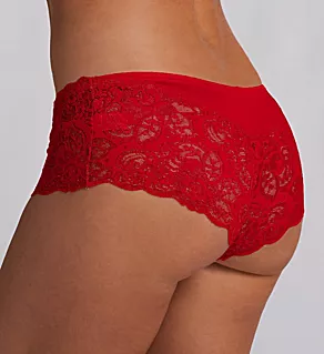Plus Silhouette Lace Cheeky Panty Red 1X