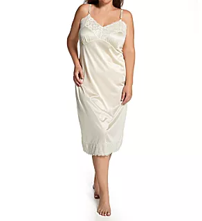 Plus Size Full Slip with Wide Lace Beige 44