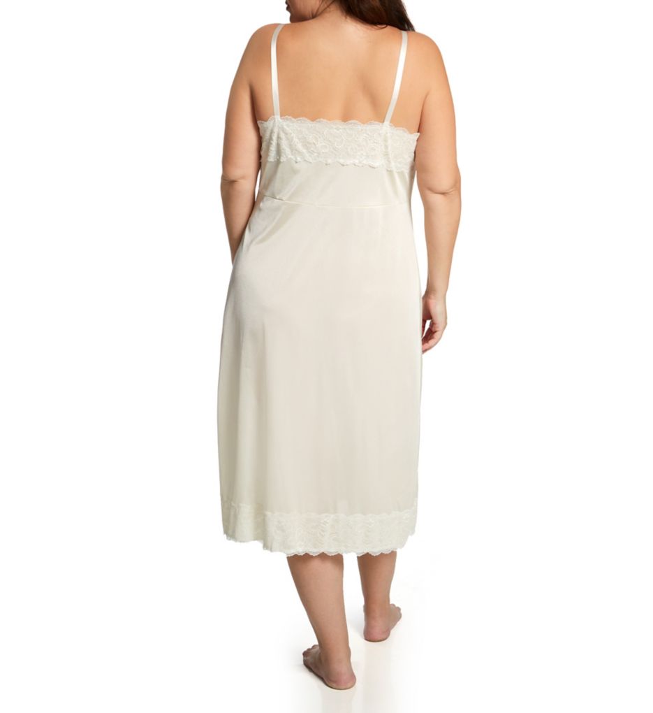 Shadowline Plus Size Full Slip with Wide Lace Beige 46  - Image 2