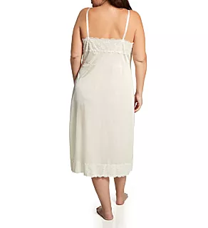Plus Size Full Slip with Wide Lace Beige 44
