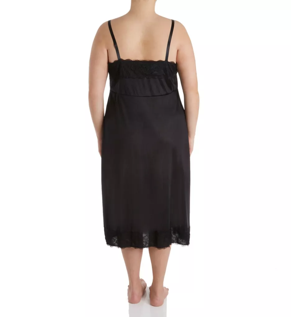 Plus Size Full Slip with Wide Lace Black 44