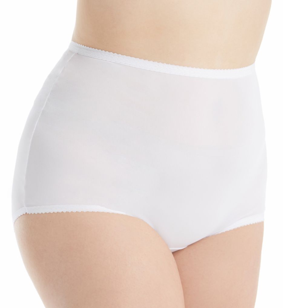 Shadowline : Shadowline 17005P Plus Size Spandex Classics Brief Panty (White 3X)