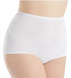Plus Size Spandex Classics Brief Panty White 1X
