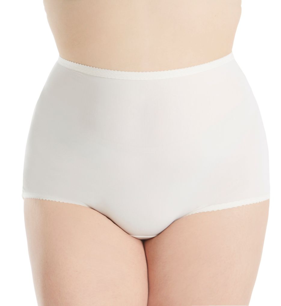 Shadowline Plus Size Spandex Classics Brief Panty Ivory 1X  - Image 1