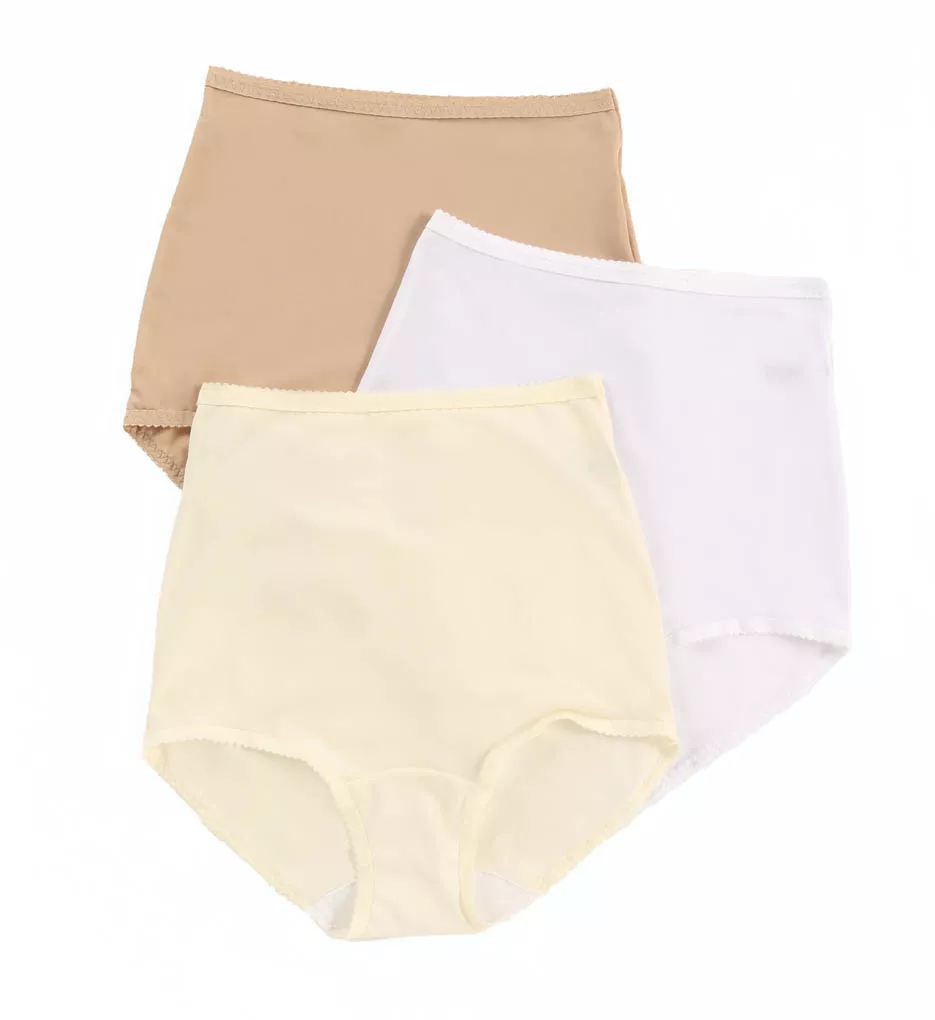 Spandex Classics Brief Panty - 3 Pack Nude/Ivory/White S