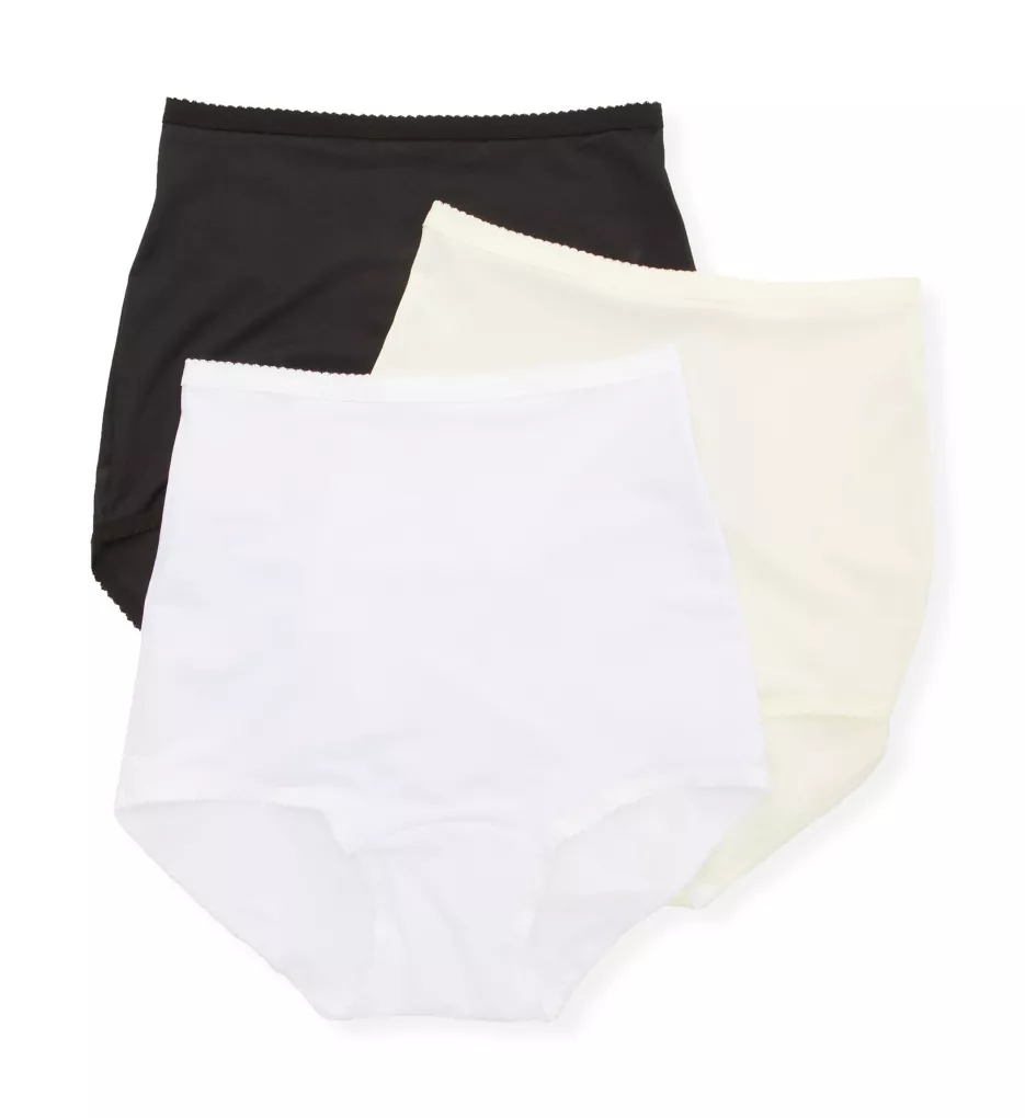 Plus Spandex Classics Brief Panty - 3 Pack Nude/Ivory/White 1X