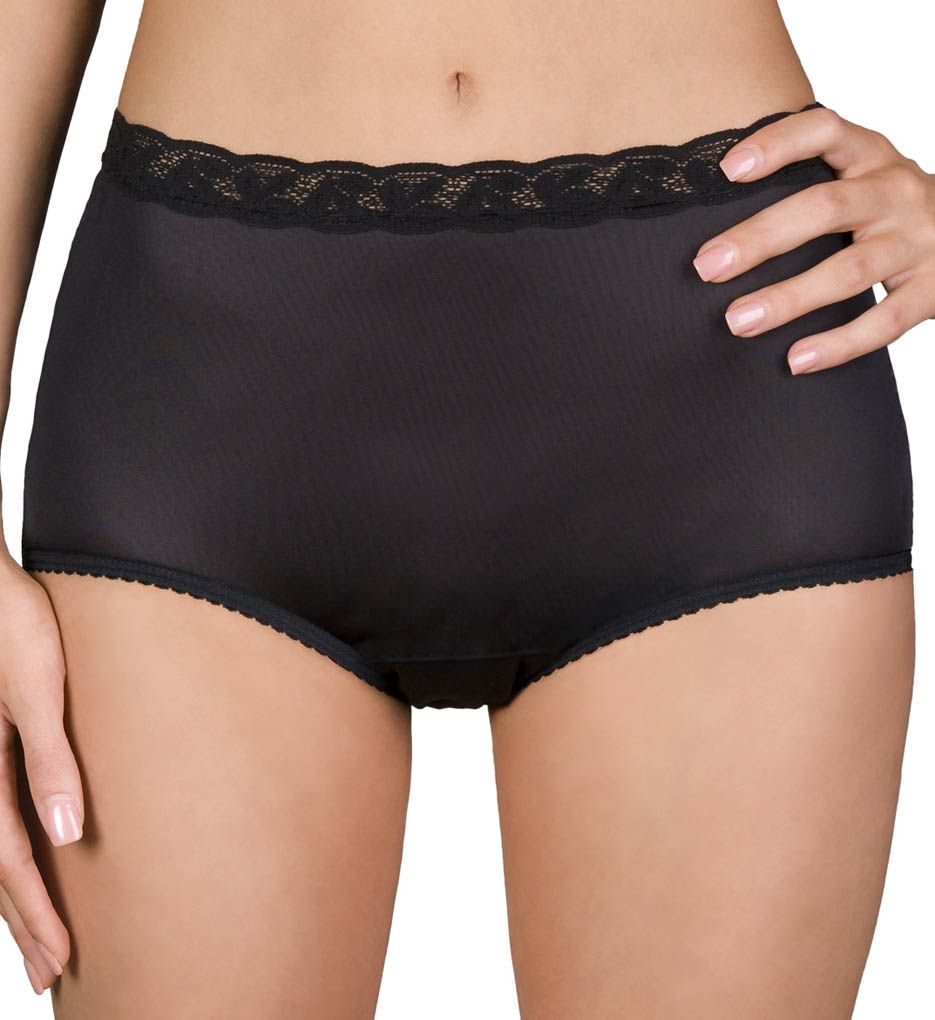 Plus Size Nylon Hi-Leg Brief Panty