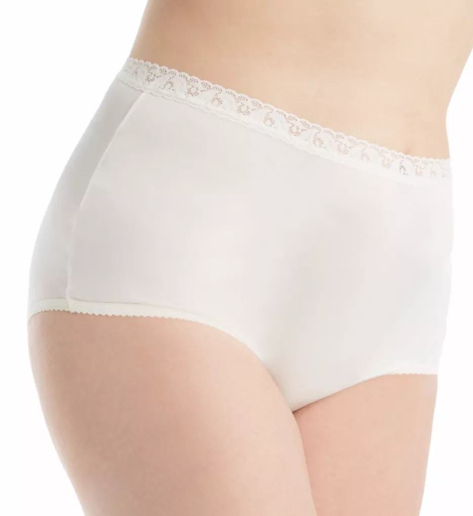Plus Size Nylon Classics Brief Panty Ivory 8