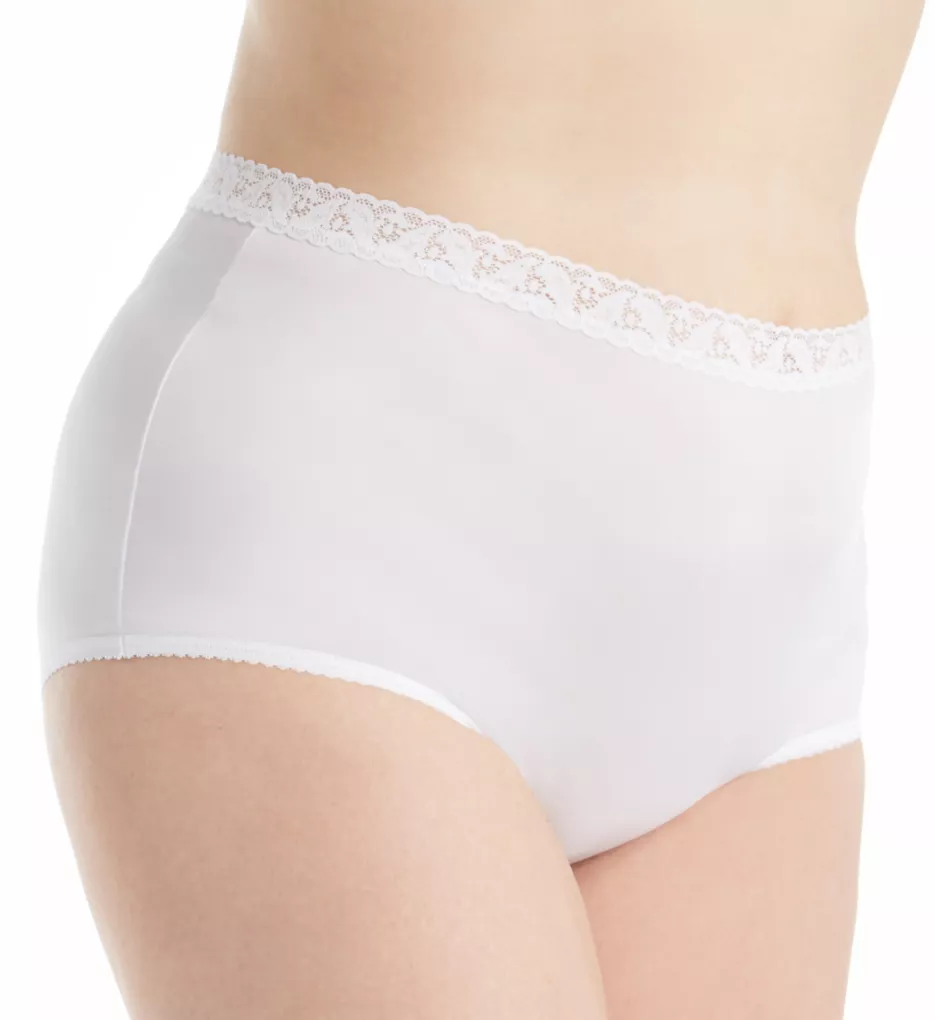 Plus Size Nylon Classics Brief Panty White 8