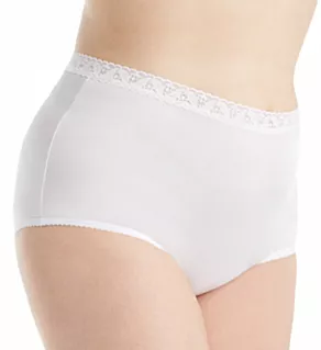 Plus Size Nylon Classics Brief Panty White 8