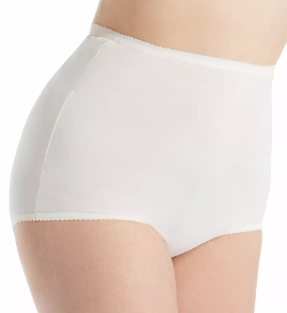Plus Size Nylon Classics Full Brief Panty Ivory 8