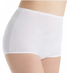 Plus Size Nylon Classics Full Brief Panty White 8