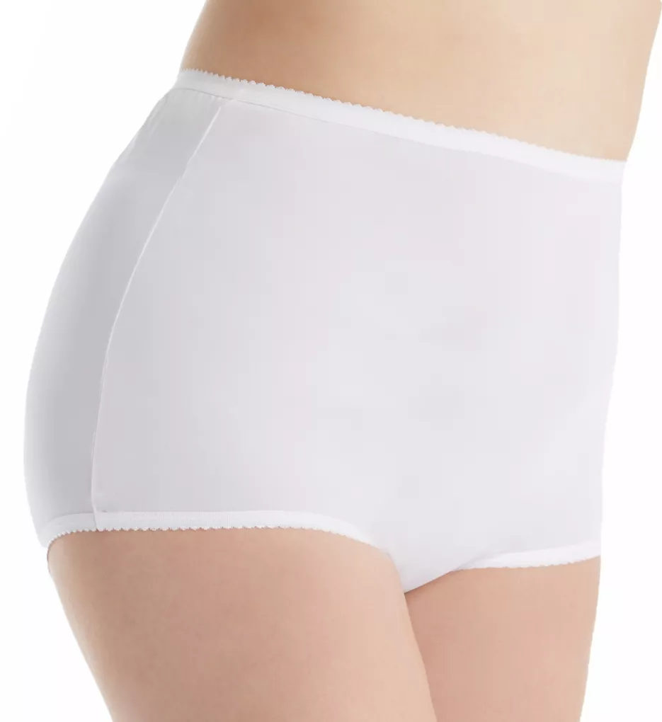 Plus Size Nylon Classics Full Brief Panty White 8