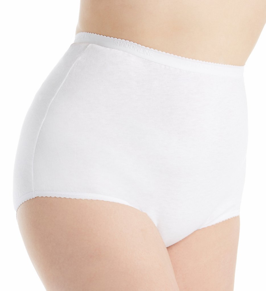 Shadowline : Shadowline 17021P Plus Size Cotton Classics Brief Panty (White 9)