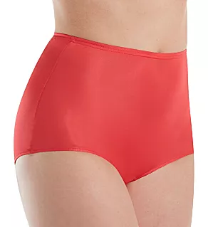 Hidden Elastic Nylon Classic Brief Panty Red 5