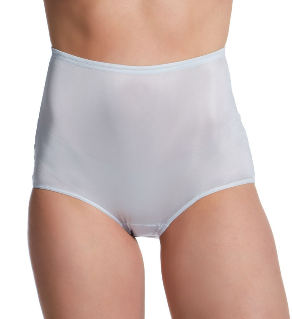 Shadowline : Shadowline 17032 Hidden Elastic Nylon Classic Brief Panty (Silver 7)