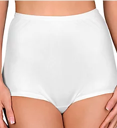 Hidden Elastic Nylon Classic Brief Panty White 5