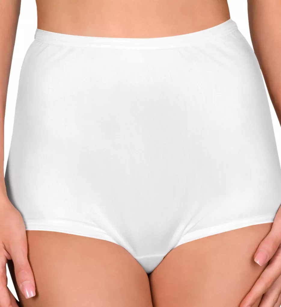 Hidden Elastic Nylon Classic Brief Panty White 5