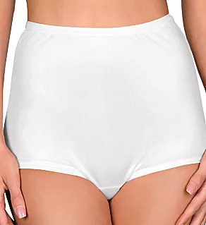 Hidden Elastic Nylon Classic Brief Panty White 5